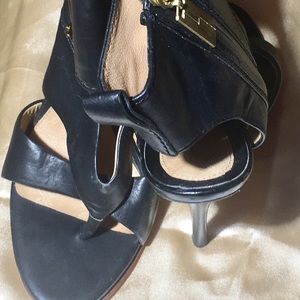 L.A.M.B buckled peep toe booties NWT