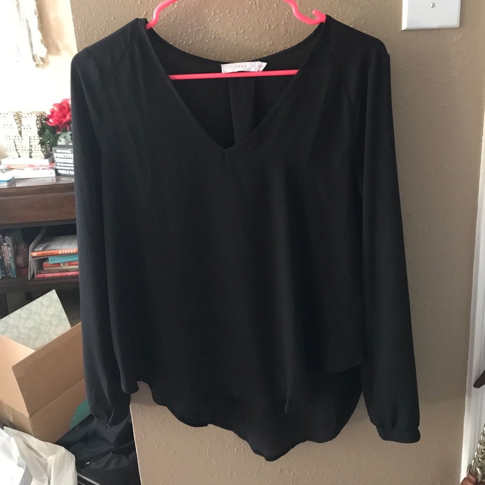 Casual black long sleeve top - size xs