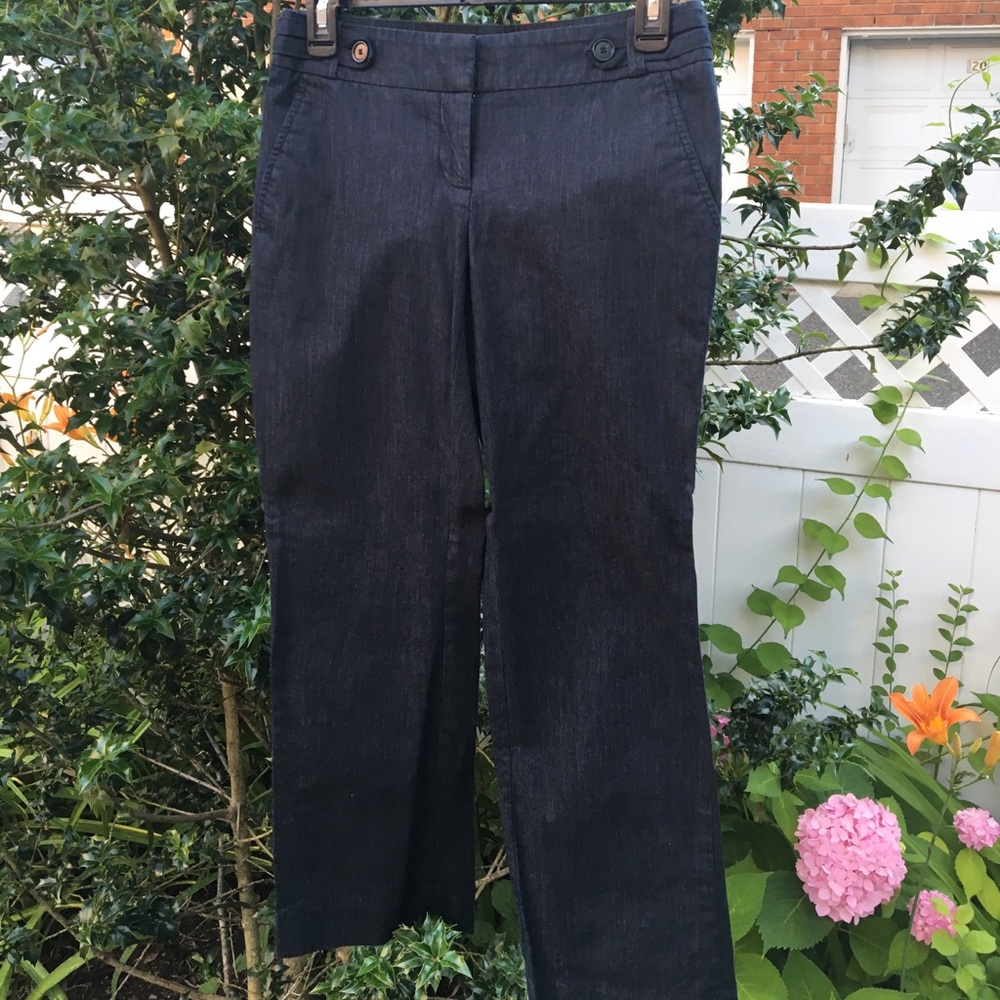 Loft blue denim-look dress pants Marisa style