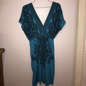 Blue and black casual dress