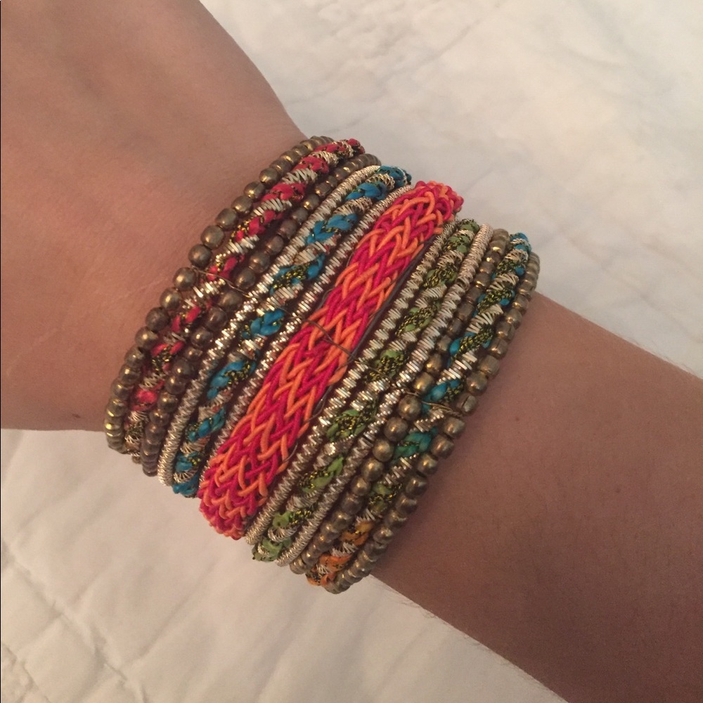 Woven and beaded large bangle! Beautiful!