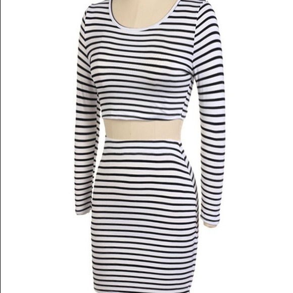 Flash Sale! "Brandi" || B&W Striped Two-Piece Set - Picture 5 of 5