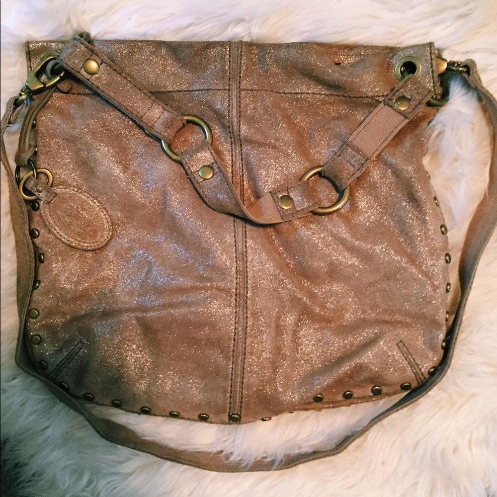 Fossil champagne cross body purse