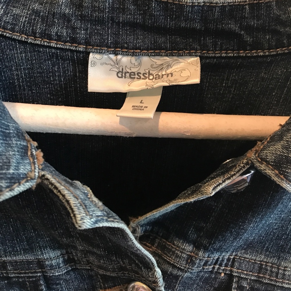 New   jean jacket. Rhinestones L - Picture 3 of 6