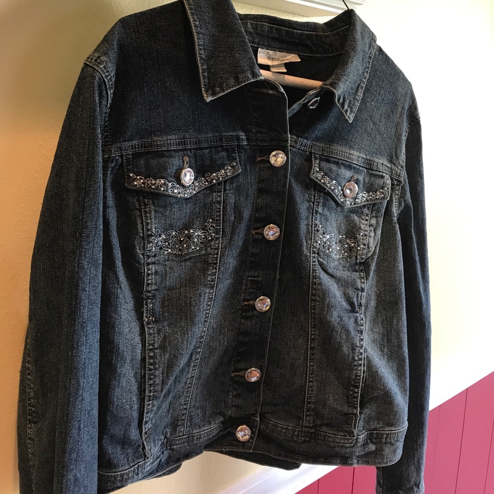 New   jean jacket. Rhinestones L - Picture 4 of 6