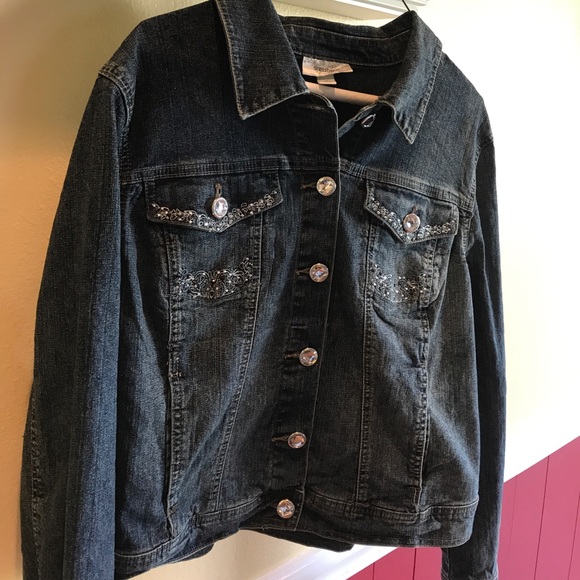 New   jean jacket. Rhinestones L - Picture 4 of 6