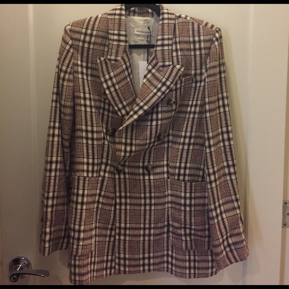 New: Isabel Marant Janey Checked Linen Blazer