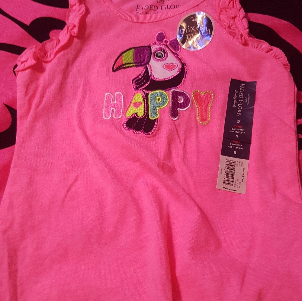 Pink Tank with happy Toucan!