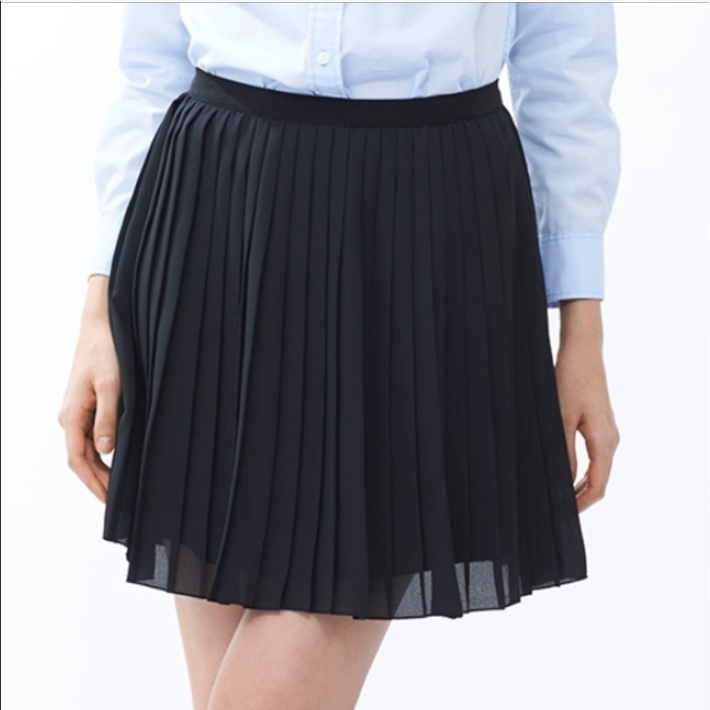 Knee length pleated skirt