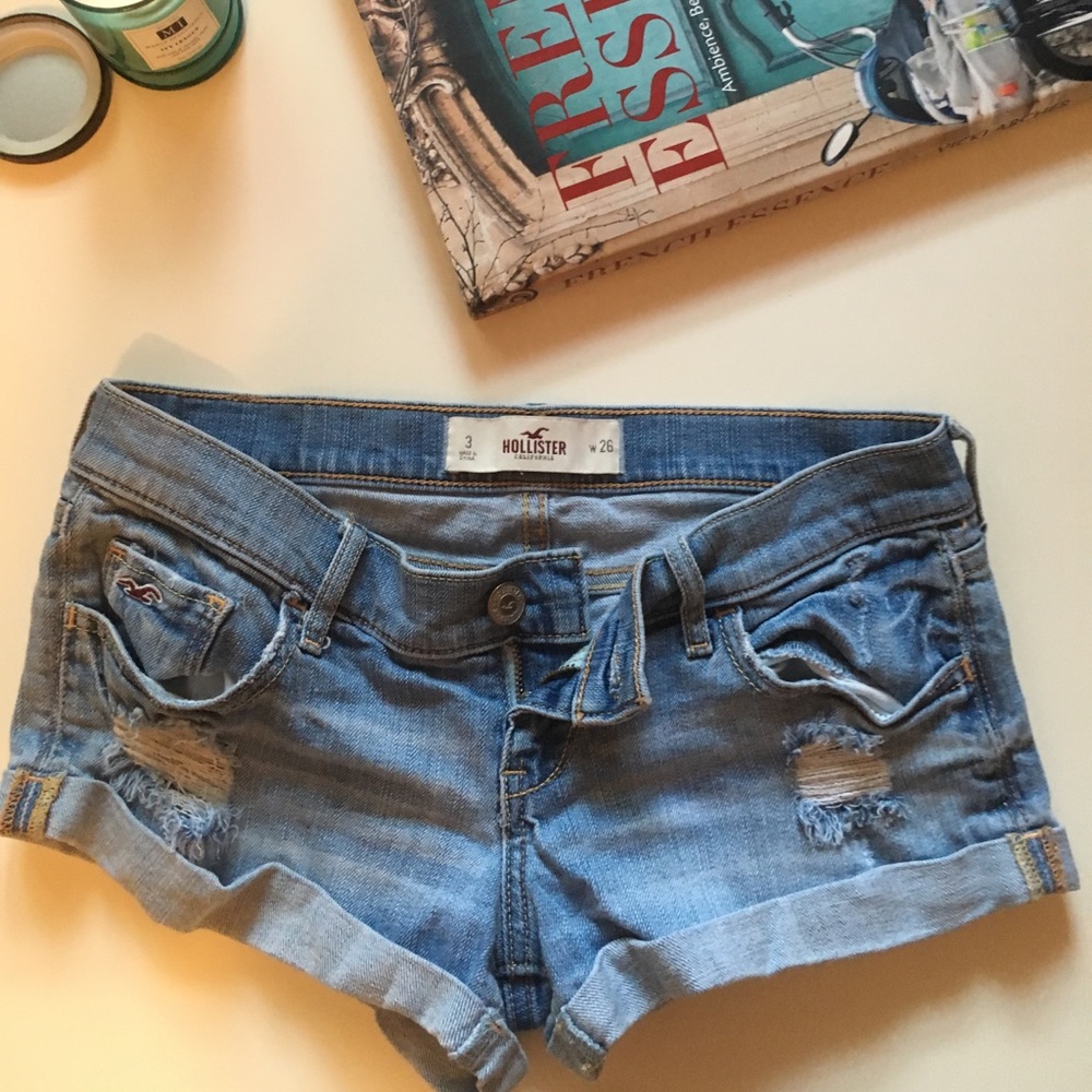 Light wash jean shorts