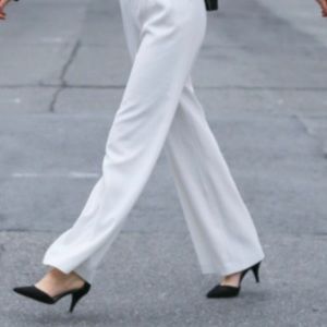 Wide leg white trouser/pant