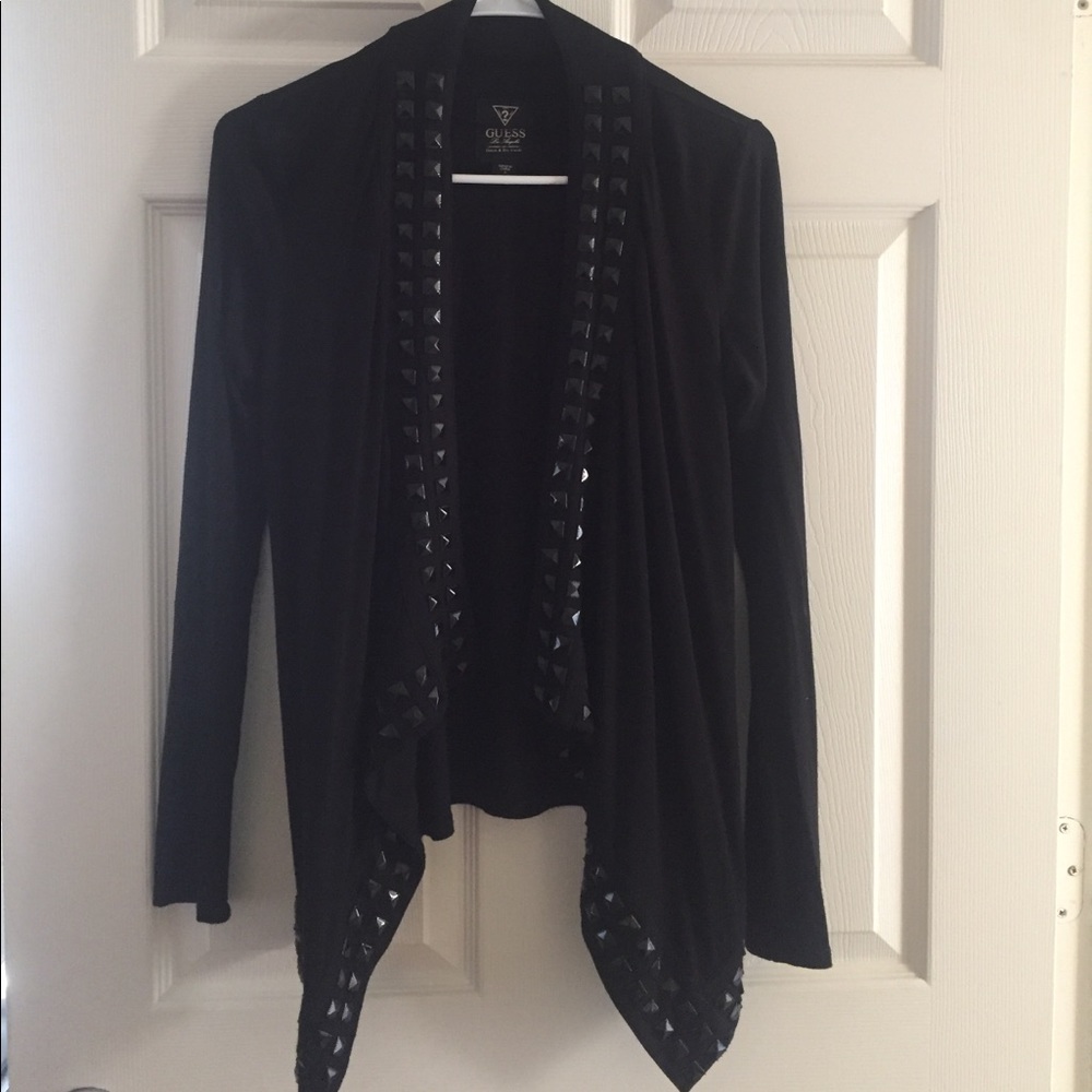 Detailed Black Guess long-sleeved cardigan