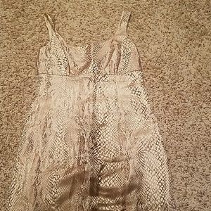 Copper and tan cocktail dress