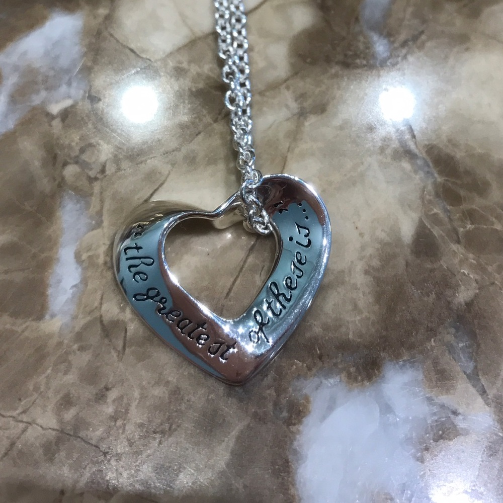 "the greatest of these is love" heart necklace