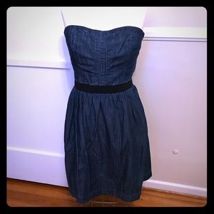 Club Monaco Strapless Denim Dress