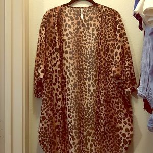 leopard print kimono