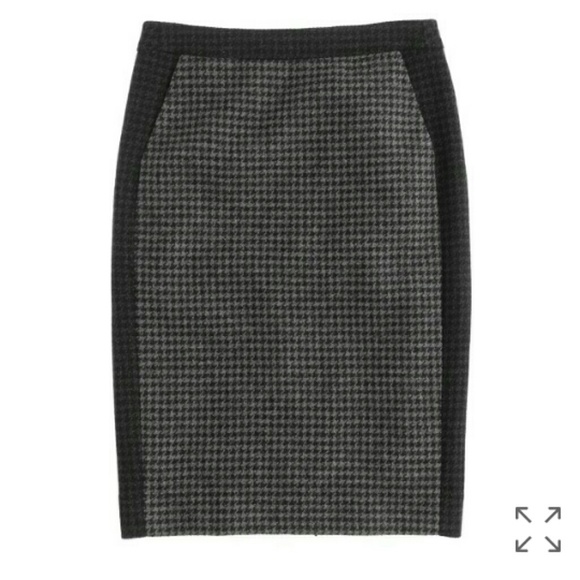 J.Crew Grey Houndstooth Pencil Skirt - Picture 3 of 8