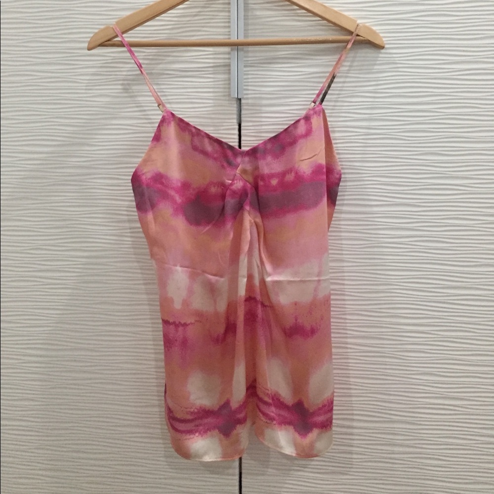 Pink tank top, 100% silk