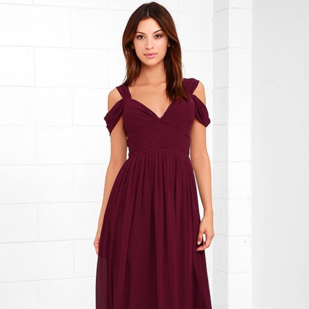 Lulu's Make Me Move Burgandy Dress