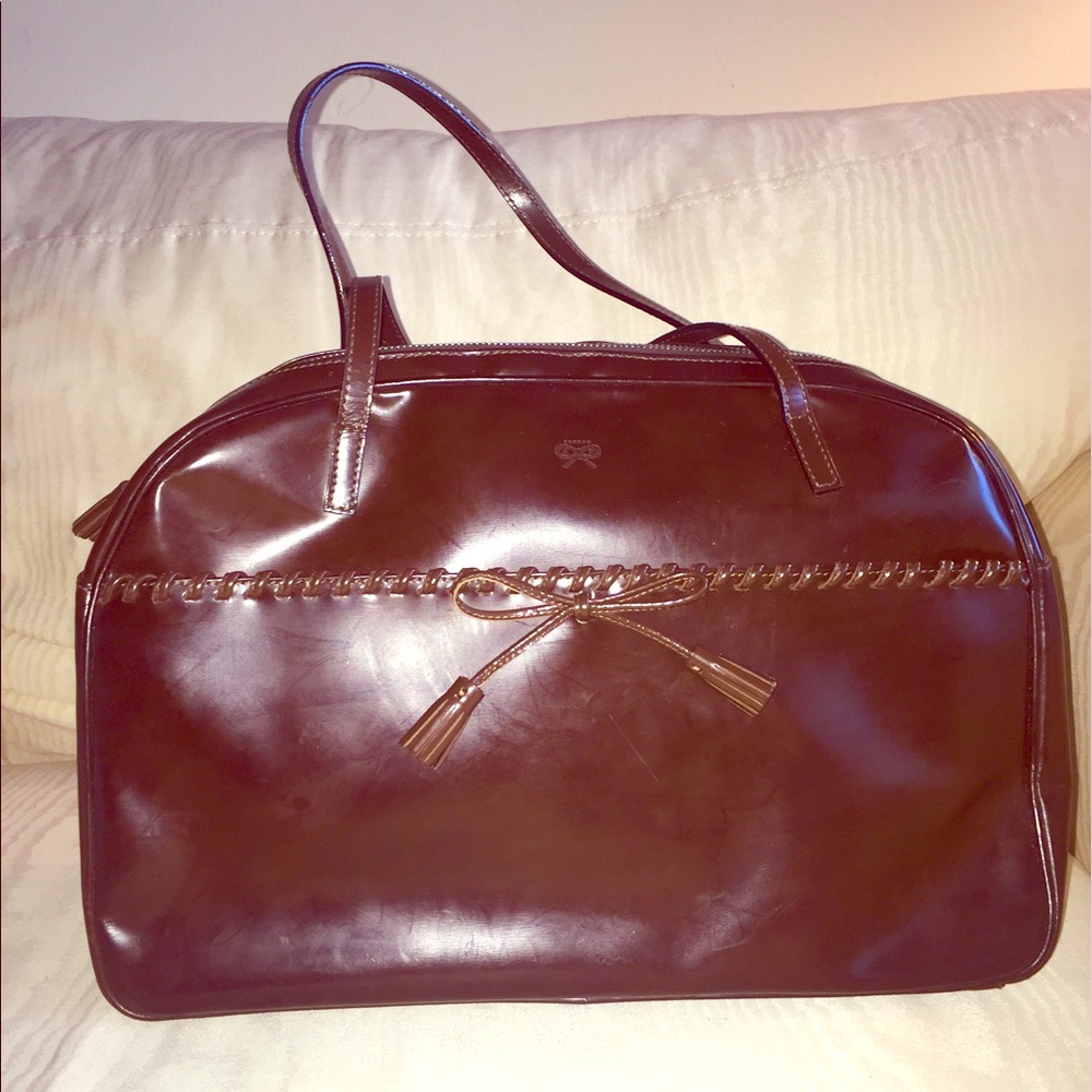Anya Hindmarch glazed leather handle bag