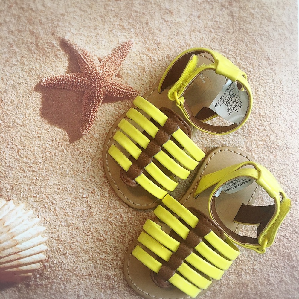 Yellow open toe sandals