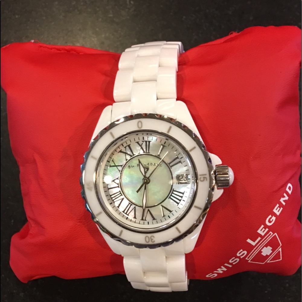 Women's Swiss legend karamica White ceramic watch