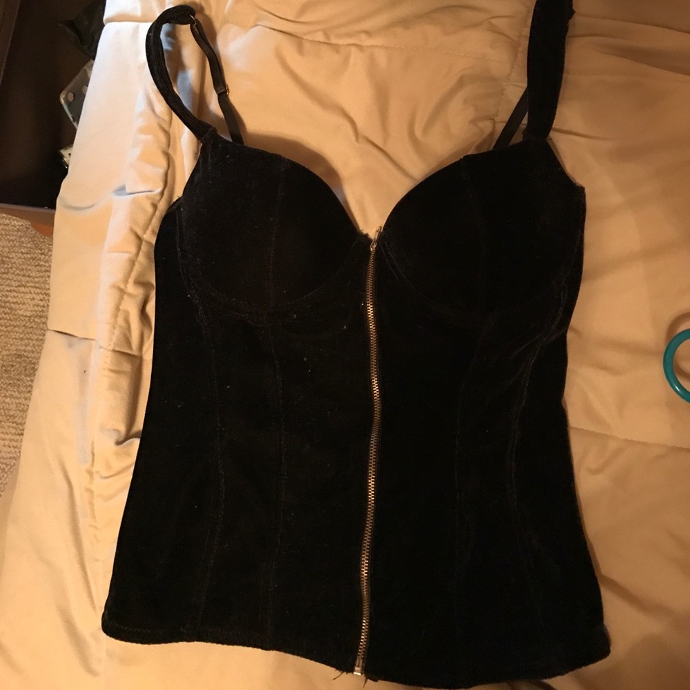 Girl's night out Black Suede Push-Up Tank