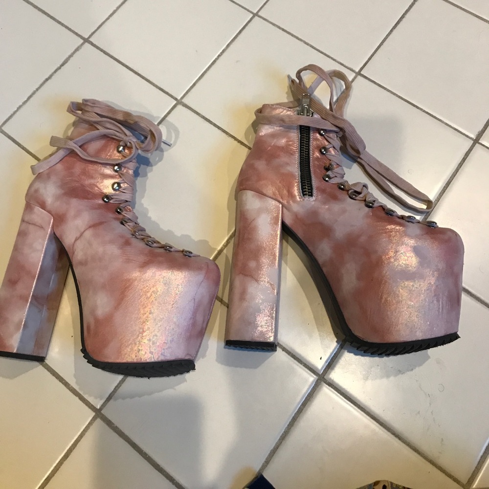 UNIF hellbound platform shoes heels leather sz 6