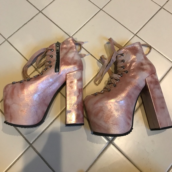 UNIF hellbound platform shoes heels leather sz 6 - Picture 2 of 5