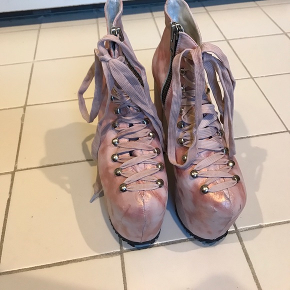 UNIF hellbound platform shoes heels leather sz 6 - Picture 3 of 5