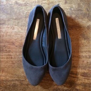 Audrey Brooke Grey Suede Ballet Flats