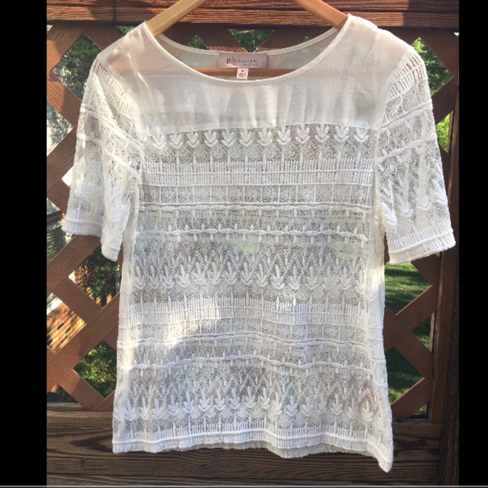 White sheer lacy top