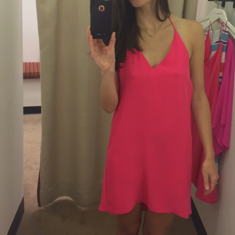 Coral spaghetti strap Amanda Uprichard Silk Dress