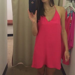 Coral spaghetti strap Amanda Uprichard Silk Dress