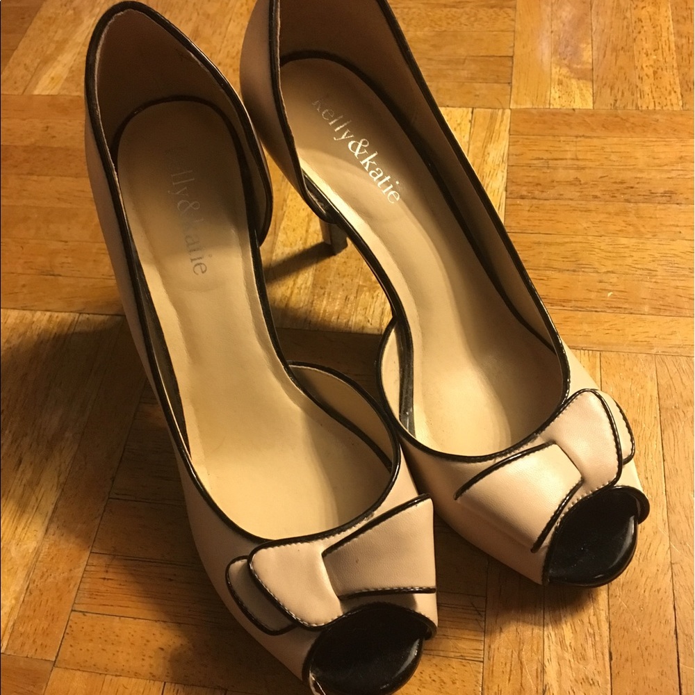 Open toed nude heels