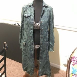 Free People denim duster jacket NWOT