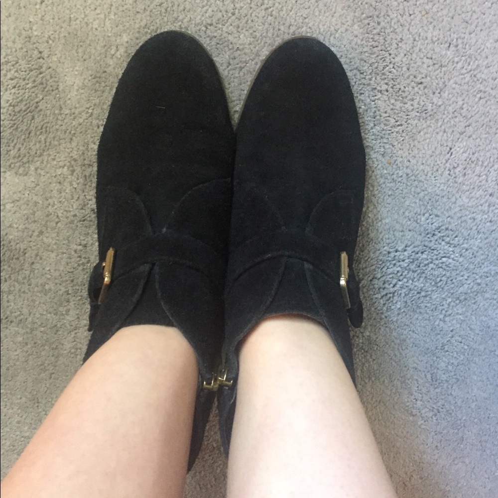 Black wedge ankle boots