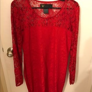 Red Lace dress.