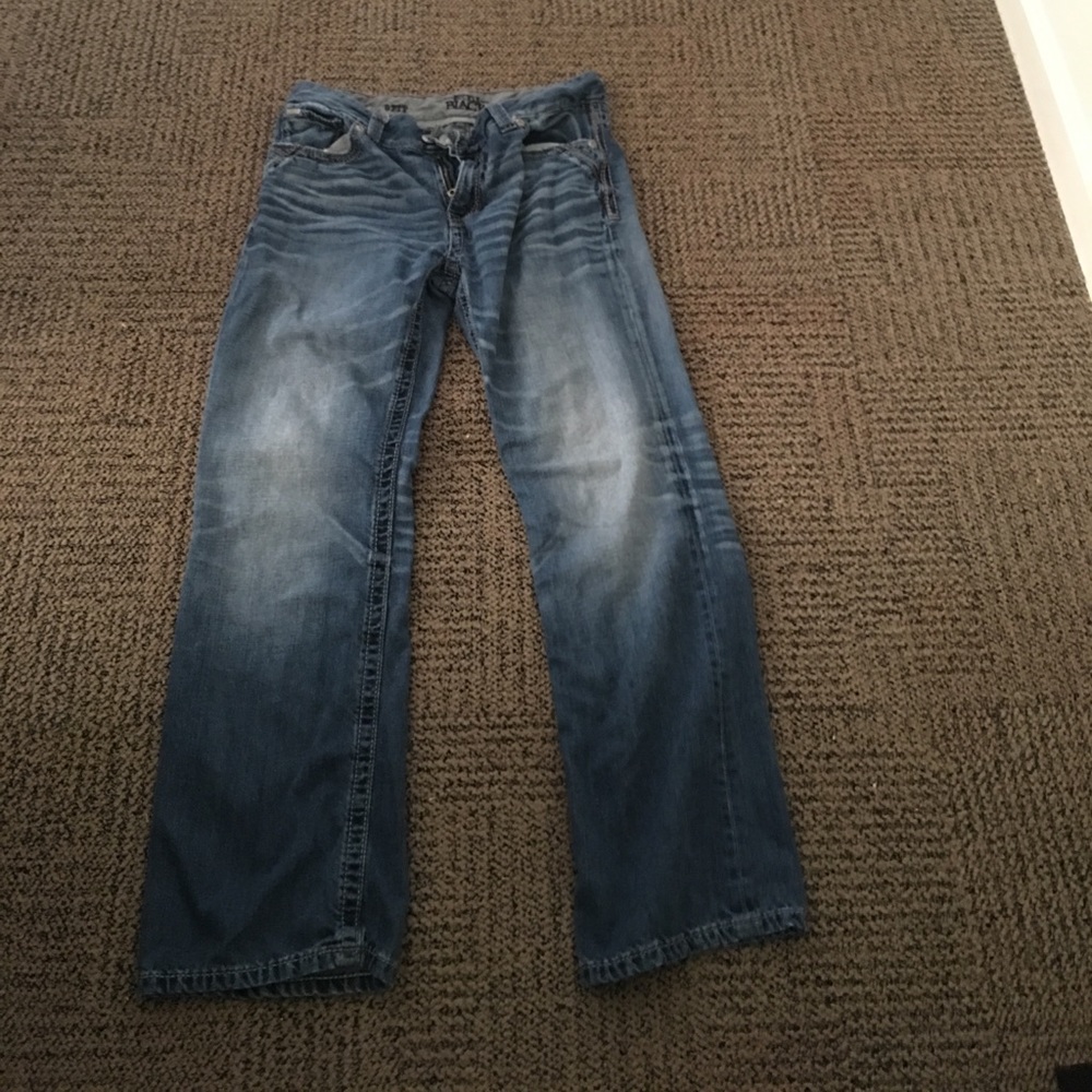 Men's Buckle Black Jeans