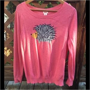 Pink hedgehog sweater