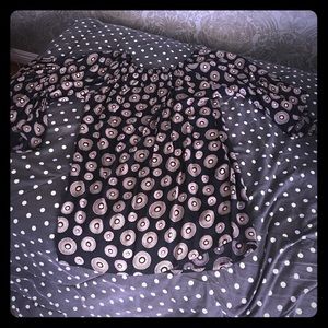 Veronica M. Navy Blue & Cream Bell Sleeve Dress