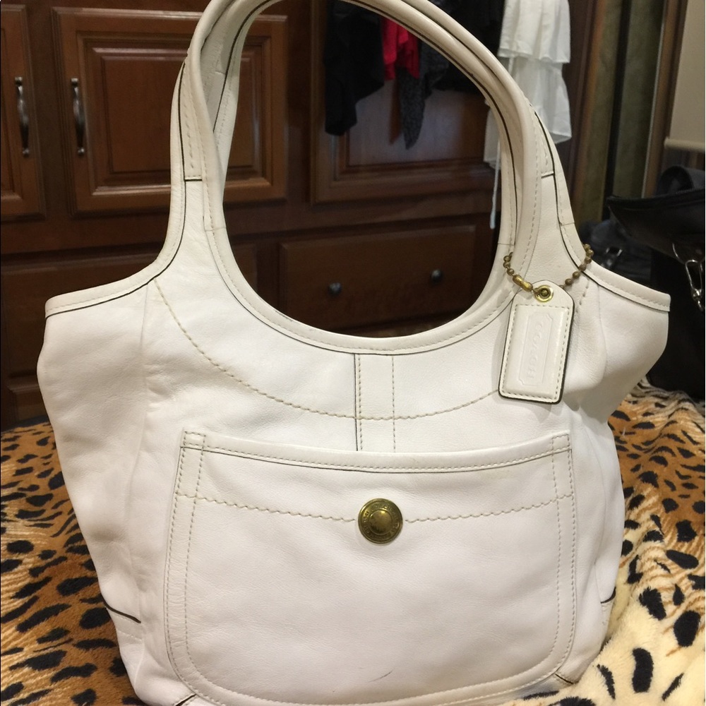 Coach White Leather Purse