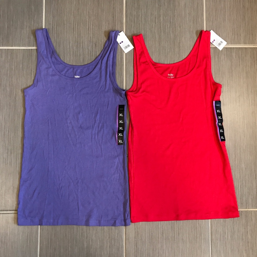❌DONATED❌ Two Mossimo Purple and Red Tank Tops NWT