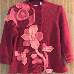 Wool Appliqué Peplum Sweater