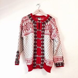 Vintage Dale of Norway Red Cardigan Sweater 44 L Vintage Dale of Norway Red Cardigan Sweater 44 L