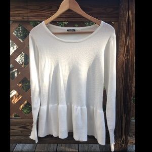 White sweater peplum top