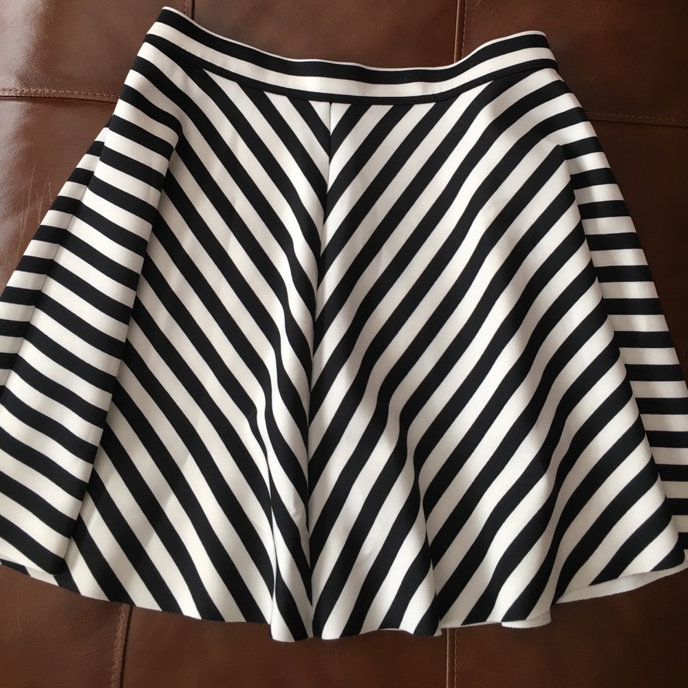Cute black and white striped skater skirt