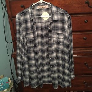 Flannel print top