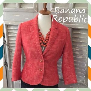 Banana Republic Orange Tweed Jacket