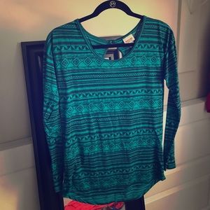 Teal long sleeve tunic/top